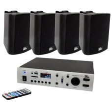 SET 4xWALL 420 Black 1xPAMP-100-2z 4ALL AUDIO комплект фонового звуку