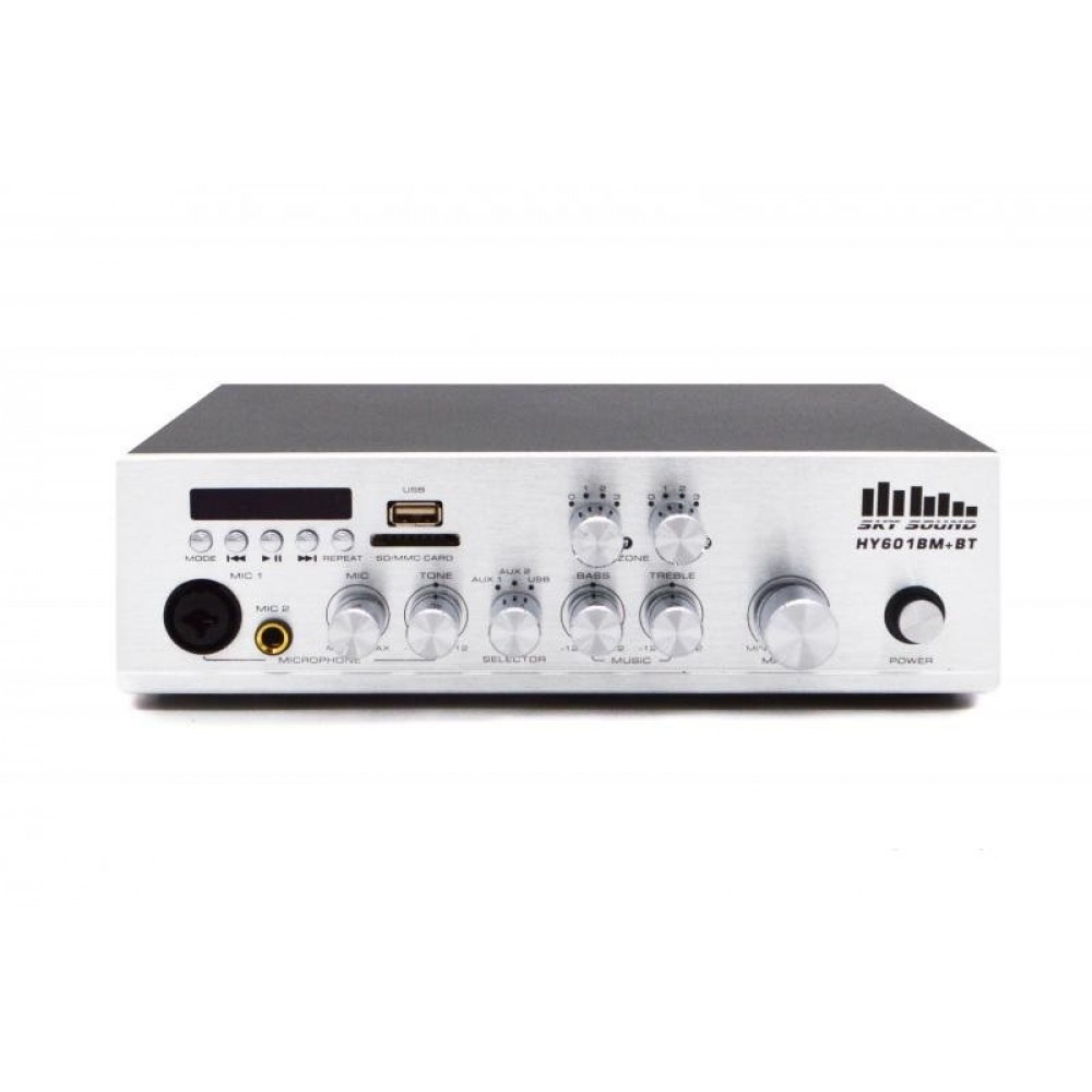 HY-601MB+BT (2-ZONE/2*60W) SKY SOUND трансляционный усилитель