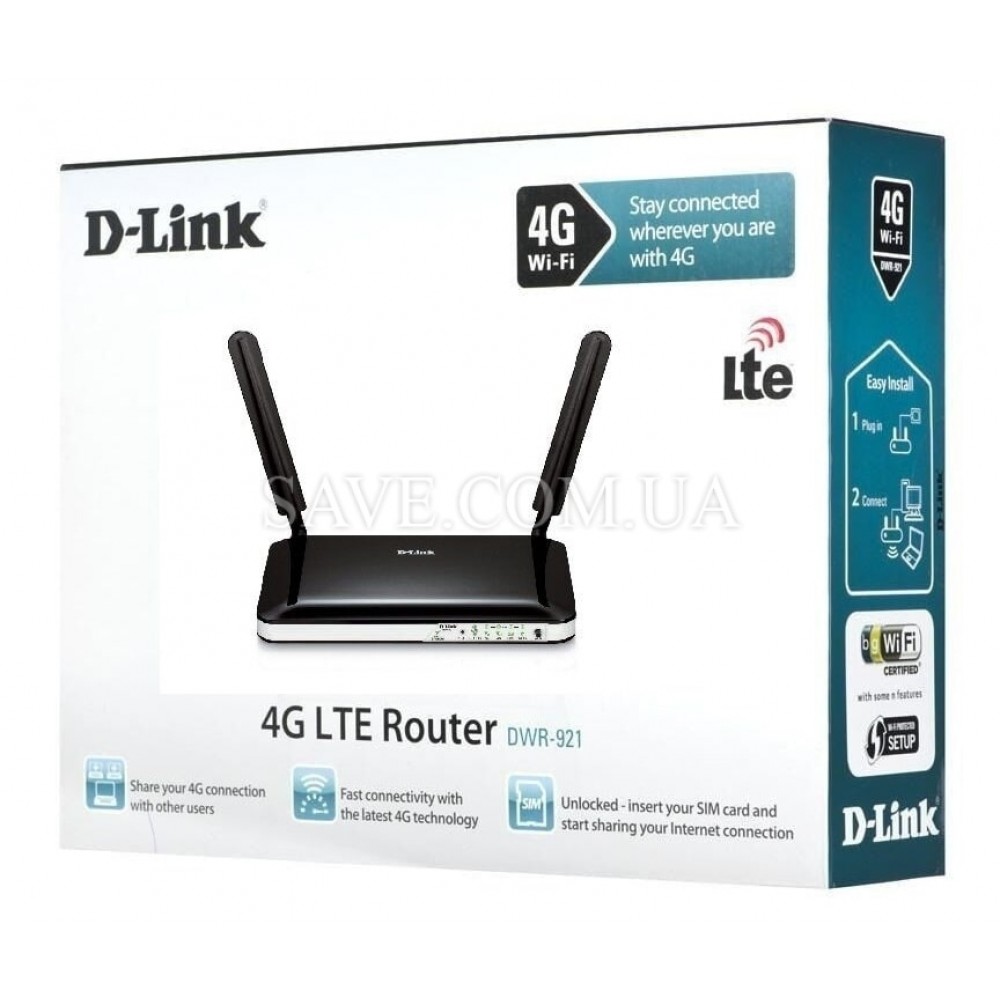 DWR-921 D-LINK Стационарный 3G/4G Wi-Fi роутер с входами для MIMO антенны