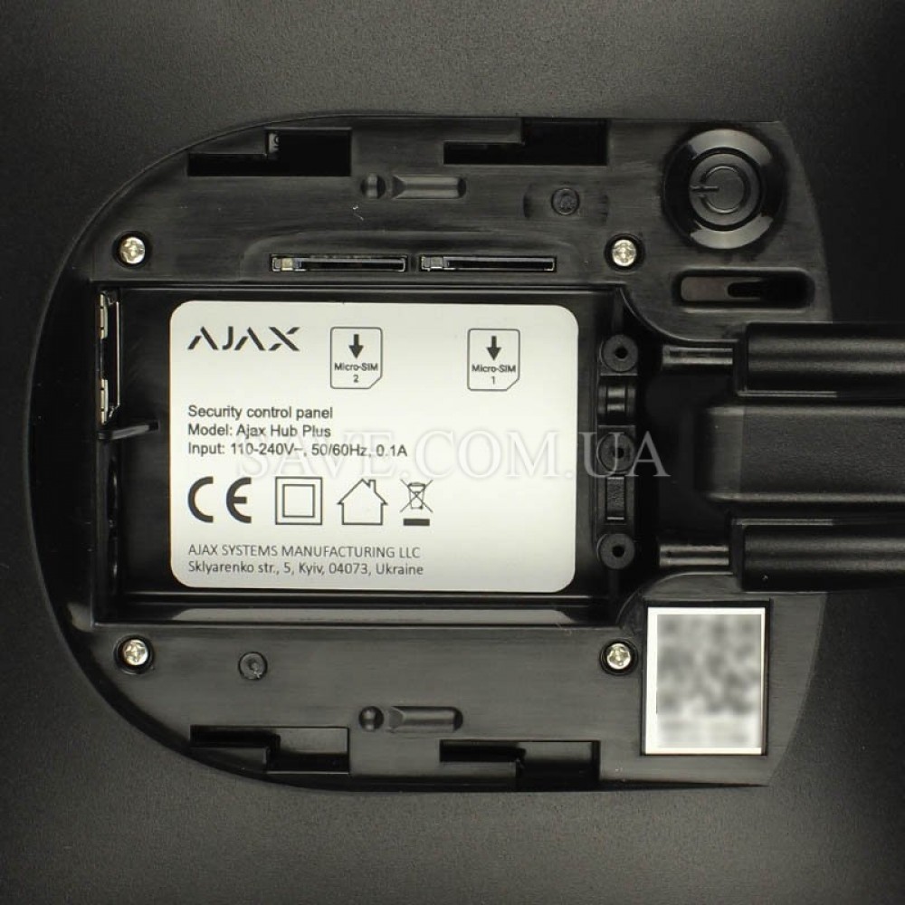 Hub Plus AJAX Интеллектуальная централь с Wi-Fi, Ethernet и поддержкой двух SIM-карт (2G и 3G)