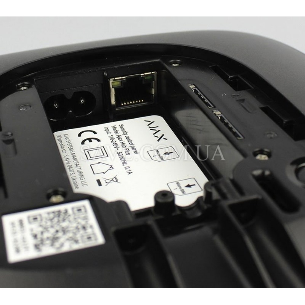 Hub Plus AJAX Интеллектуальная централь с Wi-Fi, Ethernet и поддержкой двух SIM-карт (2G и 3G)