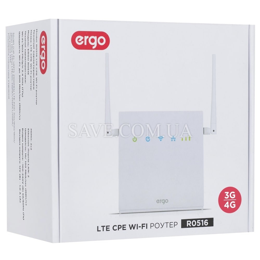 R0516 ERGO Стационарный 3G/4G Wi-Fi роутер с входами для MIMO антенны