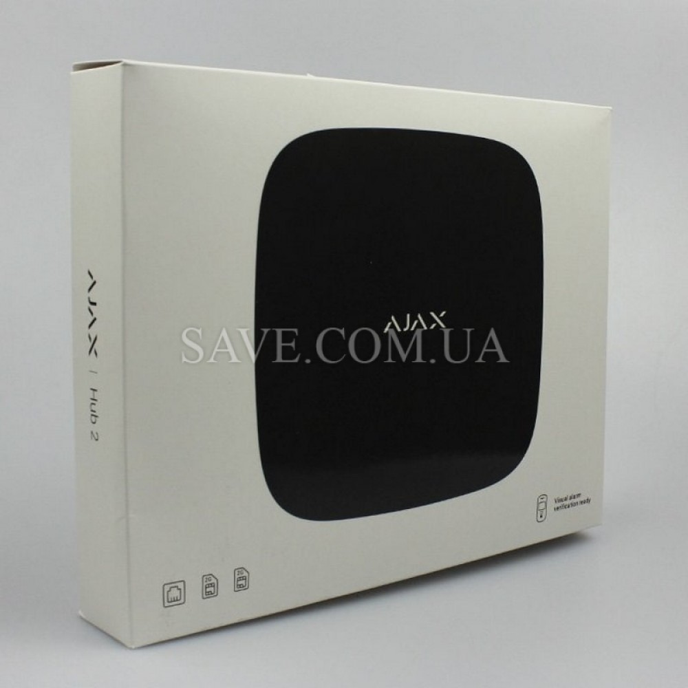 Hub 2 AJAX Интеллектуальная централь с фотоверификацией, модулем Ethernet и поддержкой двух SIM-карт