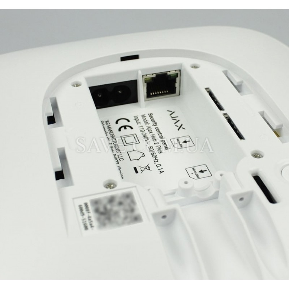 Hub 2 Plus AJAX Інтелектуальна централь з фотоверифікацією, Ethernet, Wi-Fi та двома SIM (2G, 3G, LTE)