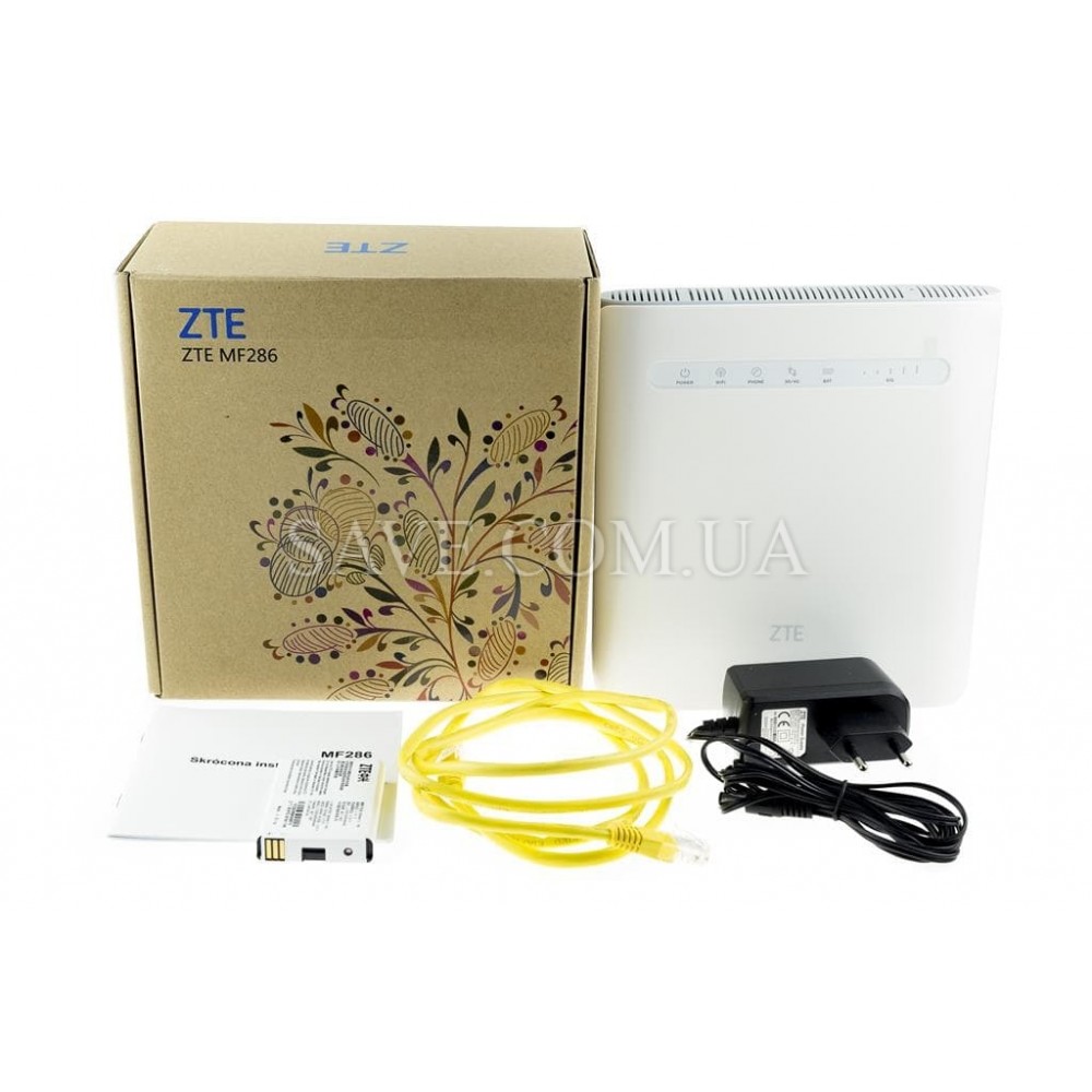 MF286 ZTE Стаціонарний 3G/4G Wi-Fi роутер з входом для MIMO антени та акумулятором