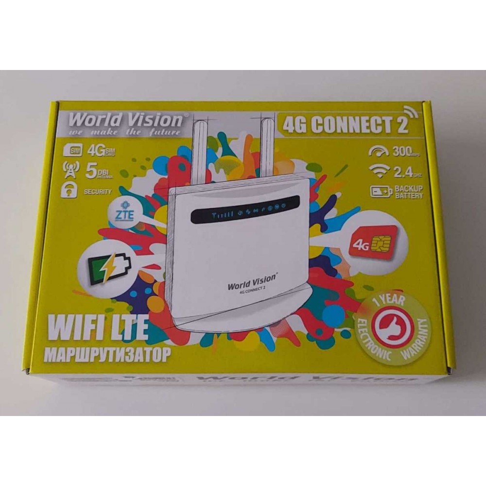 4G CONNECT 2 WORLD VISION Стационарный 3G/4G Wi-Fi роутер с входами для MIMO антенны