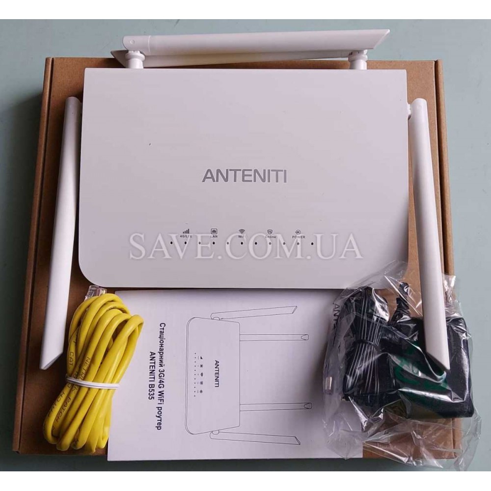 B535 ANTENITI Стационарный 3G/4G Wi-Fi роутер с входами для MIMO антенны
