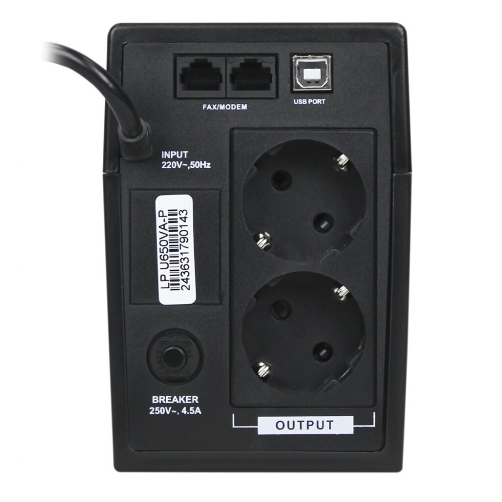 LP U650VA-P (390Вт) LogicPower Джерело безперебійного живлення (ДБЖ)