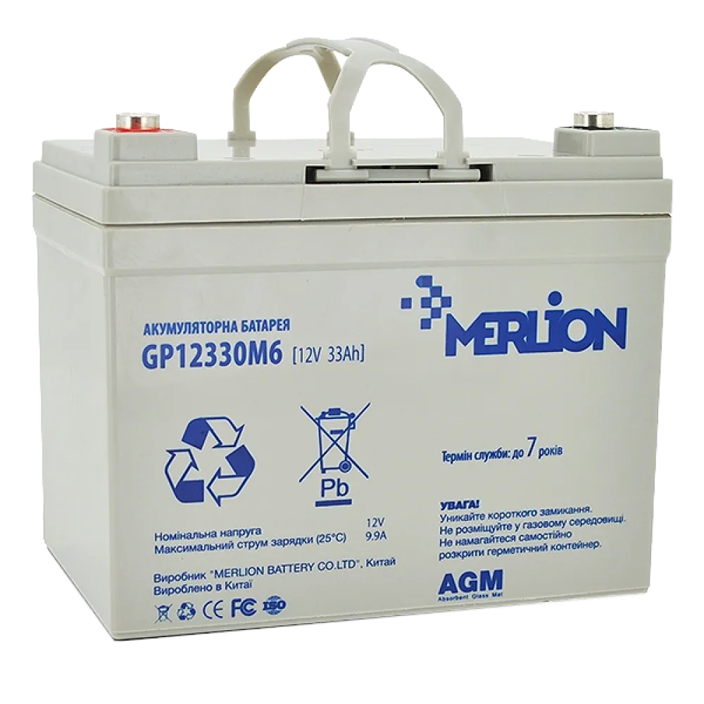 AGM GP12330M6 12 V 33 Ah MERLION Аккумуляторная батарея