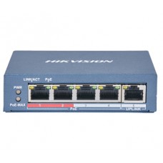 DS-3E0105P-E(B) HIKVISION 4-портовый неуправляемый POE коммутатор