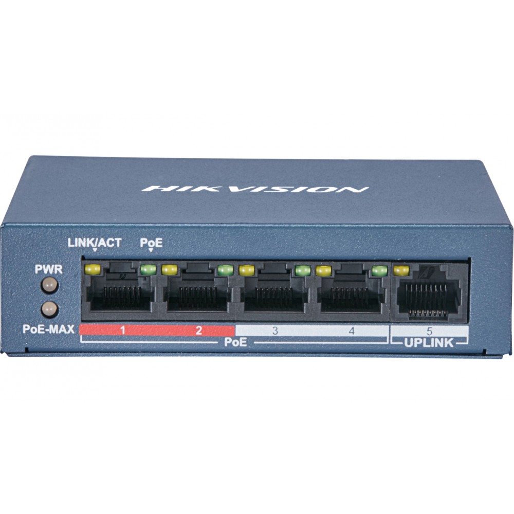 DS-3E0105P-E/M(B) HIKVISION 4-портовый POE коммутатор