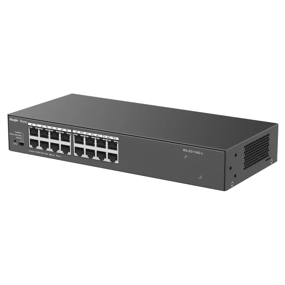 RG-ES116G-L RUIJIE REYEE 16-портовый гигабитный неуправляемый коммутатор