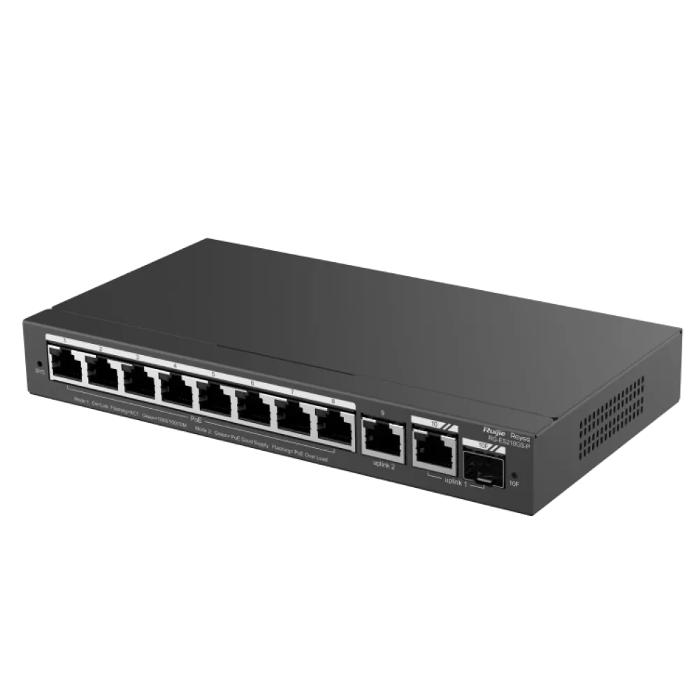 RG-ES210GS-P RUIJIE REYEE 10-портовый гигабитный PoE с облачным управлением коммутатор