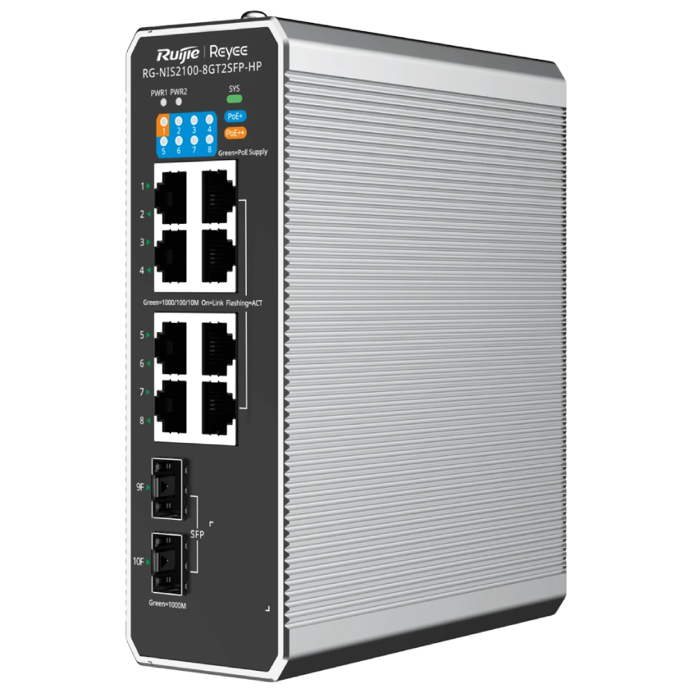 RG-NIS2100-8GT2SFP-HP RUIJIE REYEE Промышленный коммутатор