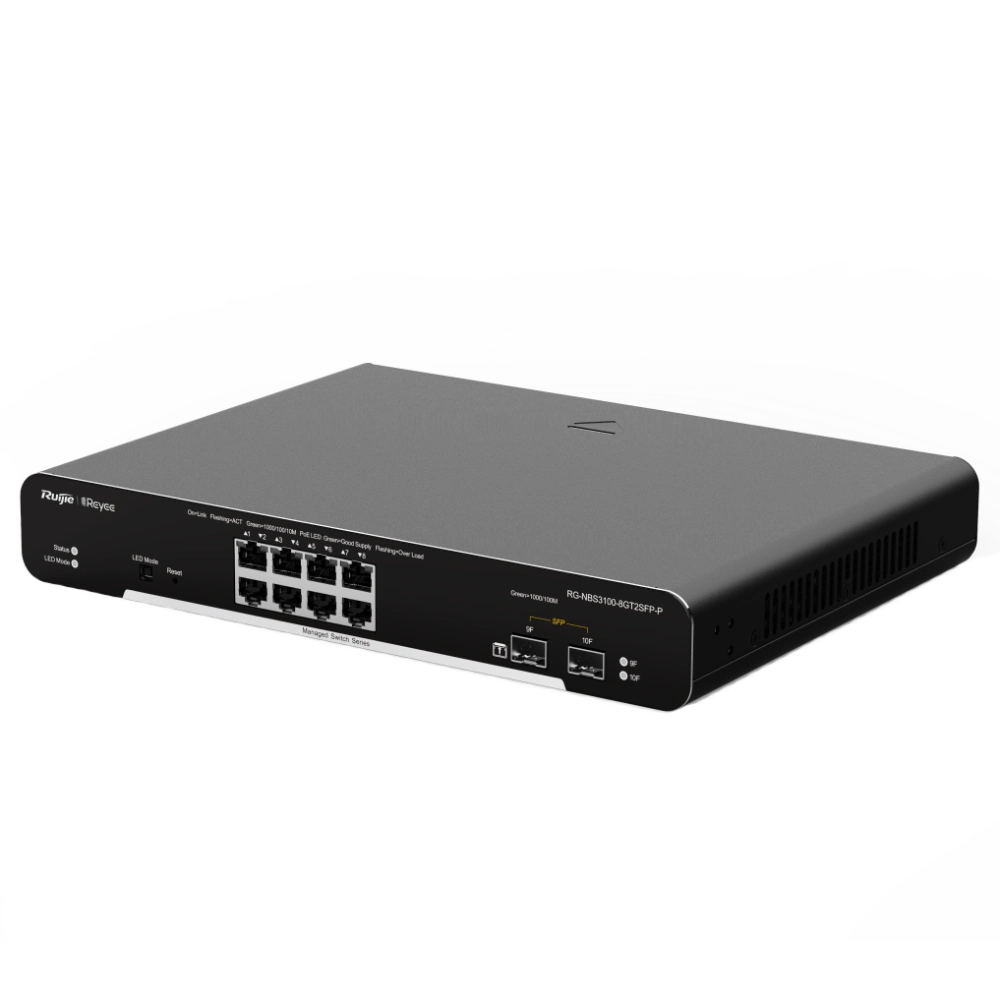 RG-NBS3100-8GT2SFP-P RUIJIE REYEE 8-портовый гигабитный L2 управляемый POE коммутатор