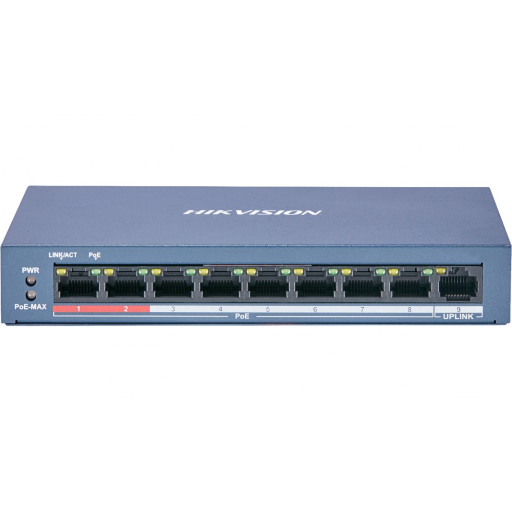 DS-3E0109P-E/M(B) HIKVISION 8 портовый POE коммутатор