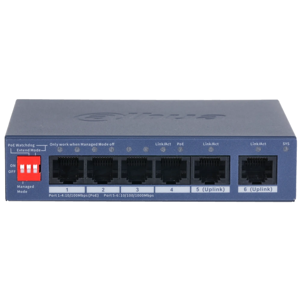 DH-CS4006-4ET2GT-36 PoE DAHUA Коммутатор 6 портов управляемый