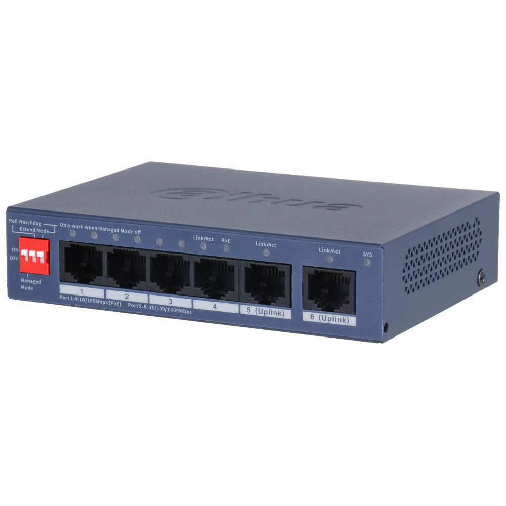 DH-CS4006-4ET2GT-36 PoE DAHUA Коммутатор 6 портов управляемый
