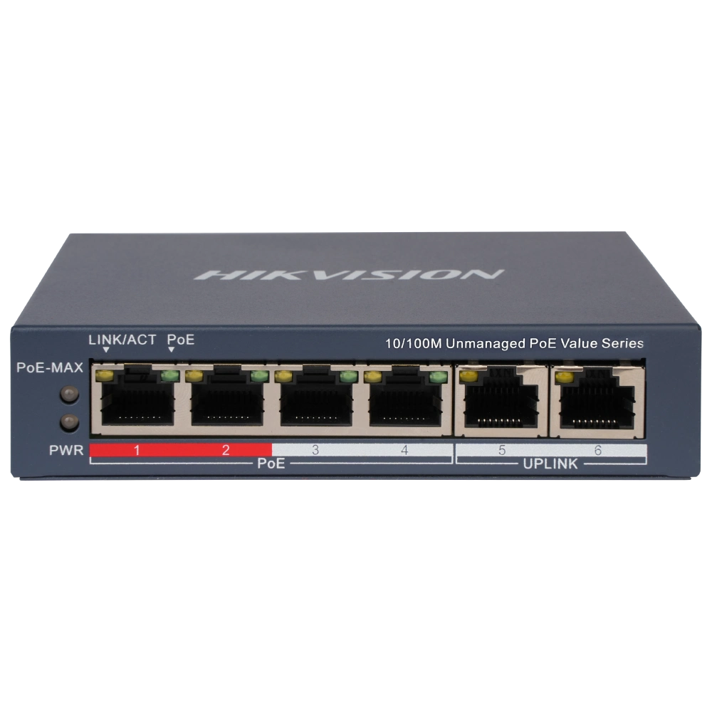 DS-3E0106P-E/M(B) POE HIKVISION Коммутатор 6 портов неуправляемый