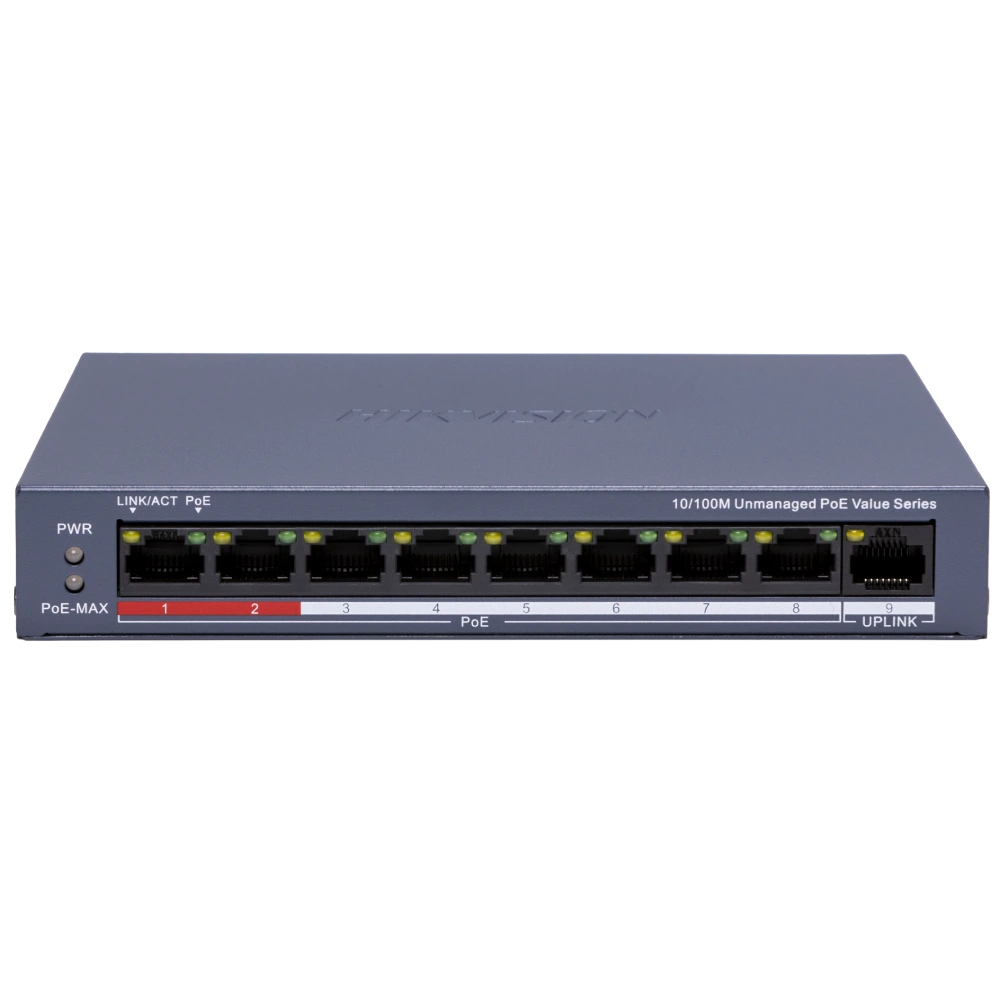 DS-3E0109P-E/M(C) POE HIKVISION Коммутатор 9 портов неуправляемый