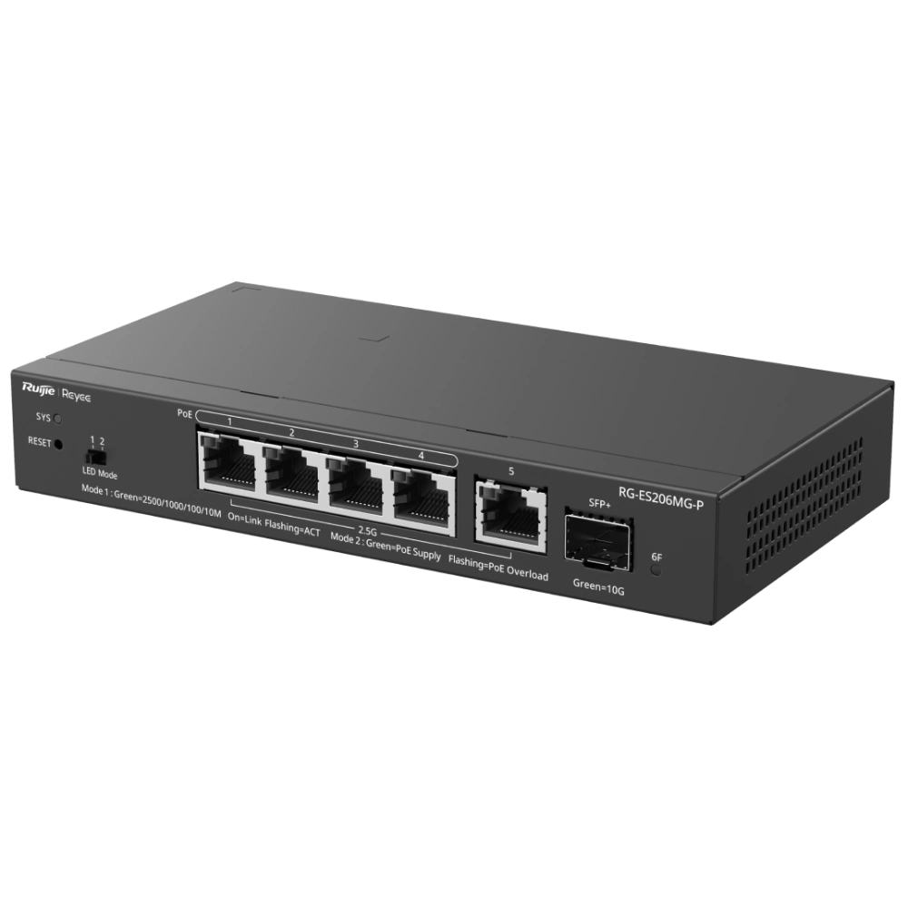 RG-ES206MG-P RUIJIE REYEE Коммутатор 6 портов управляемый