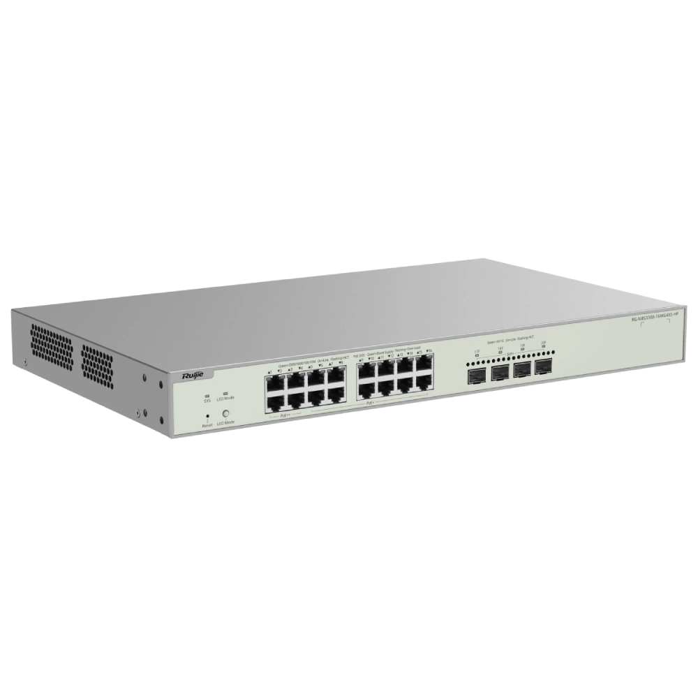 RG-NBS3300-16MG4XS-HP PoE RUIJIE REYEE Комутатор 20 портів керований