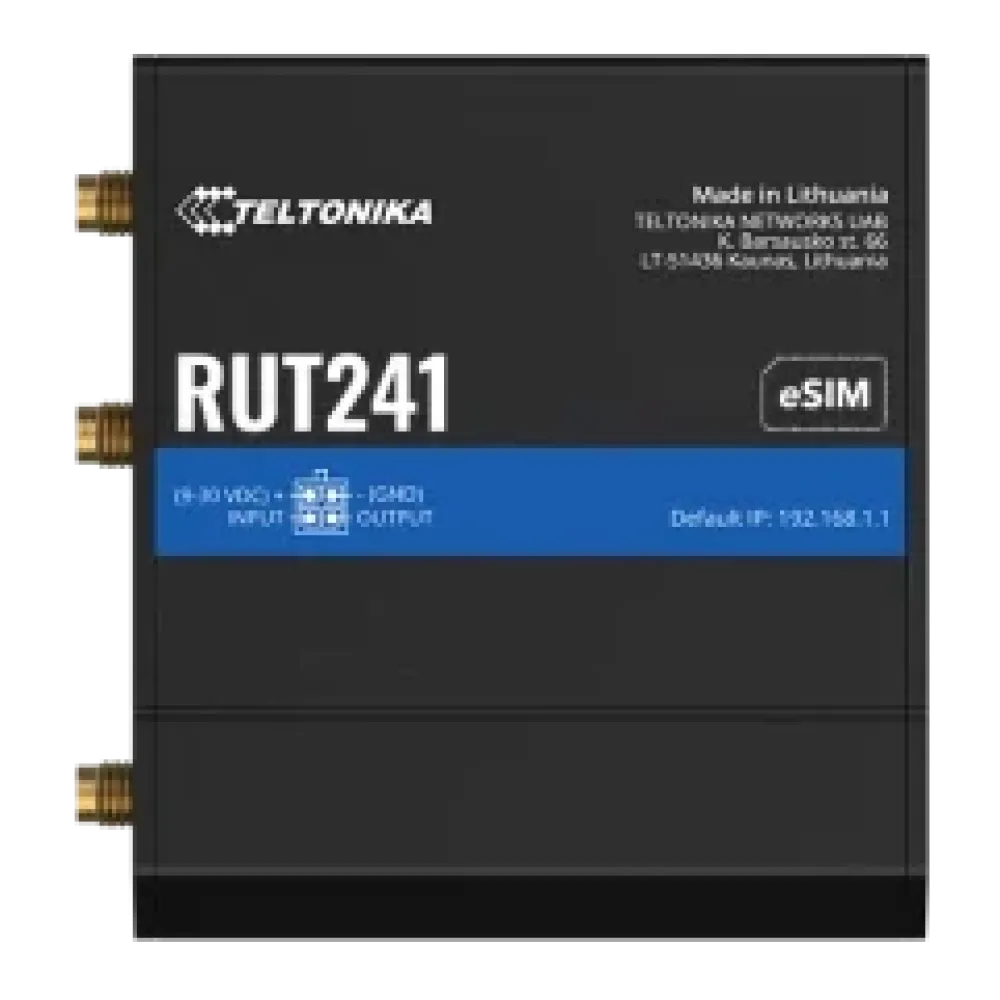 RUT241 TELTONIKA Промисловий стільниковий маршрутизатор з 4G LTE, Wi-Fi, eSIM