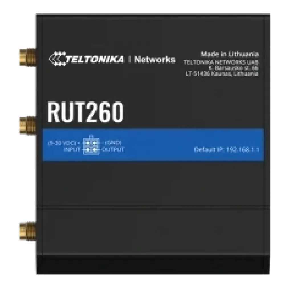 RUT260 TELTONIKA Промисловий стільниковий маршрутизатор з 4G LTE, Wi-Fi