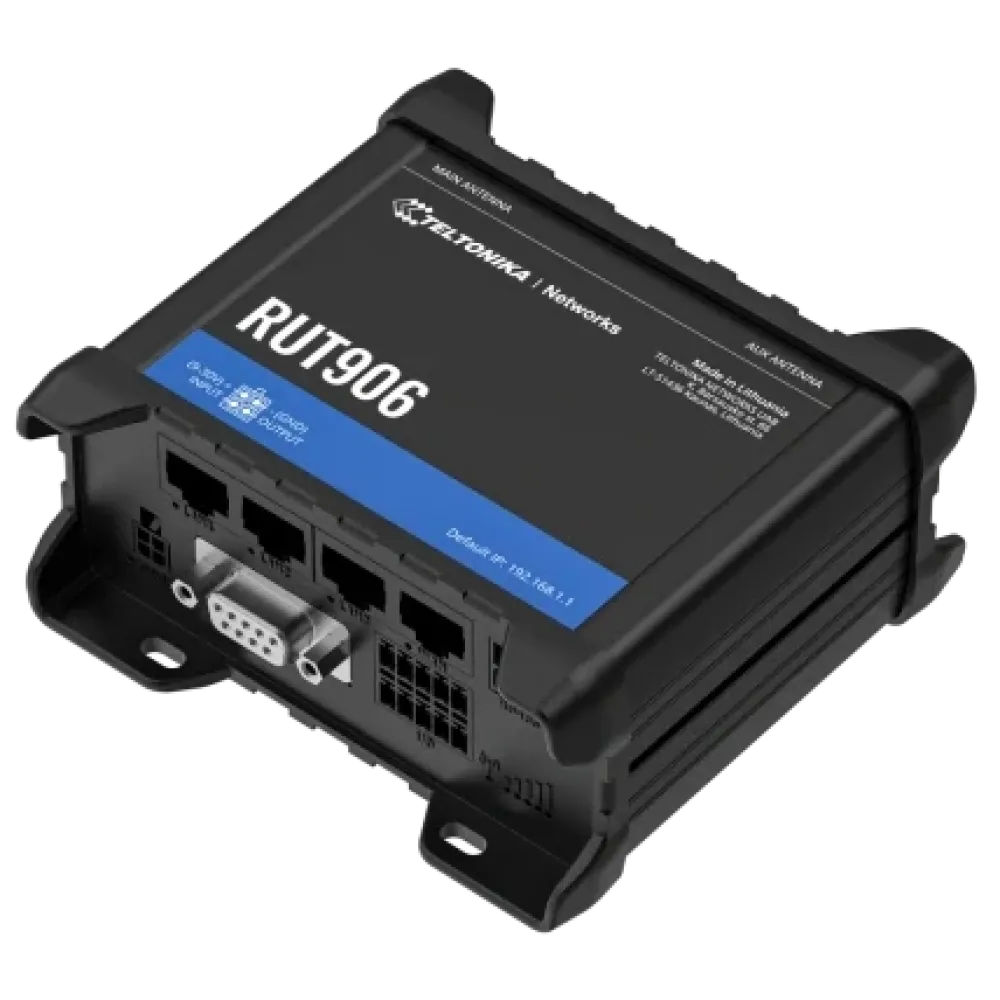 RUT906 TELTONIKA Промисловий стільниковий маршрутизатор з 4G LTE, Wi-Fi, RS-232, RS-485