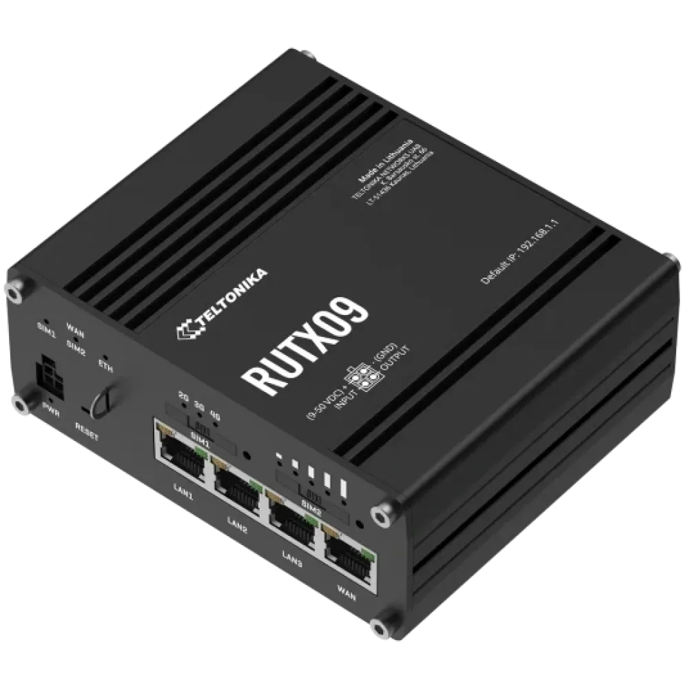 RUTX09 IoT TELTONIKA Промисловий стільниковий маршрутизатор з 4G LTE, Wi-Fi