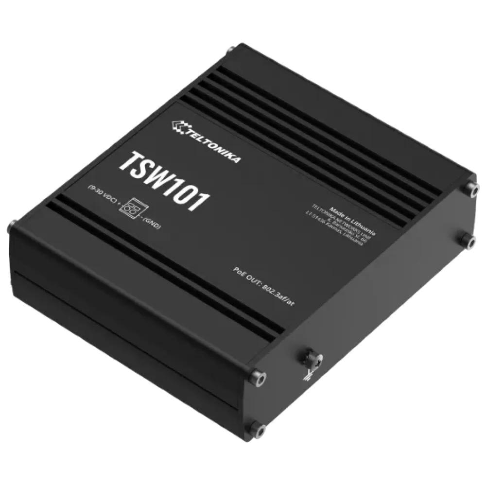 TSW101 POE+ TELTONIKA Коммутатор 5 портов неуправляемый для использования в транспорте