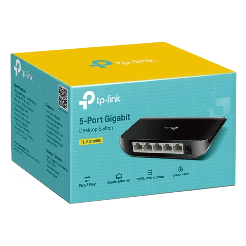 TL-SG1005D TP-LINK 5-портовый гигабитный настольный коммутатор