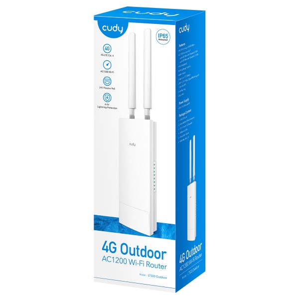 CUDY LT500 OUTDOOR Зовнішня 3G/4G точка доступу з Wi-Fi та LTE Cat. 4 модемом