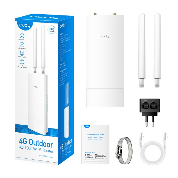 CUDY LT500 OUTDOOR Зовнішня 3G/4G точка доступу з Wi-Fi та LTE Cat. 4 модемом