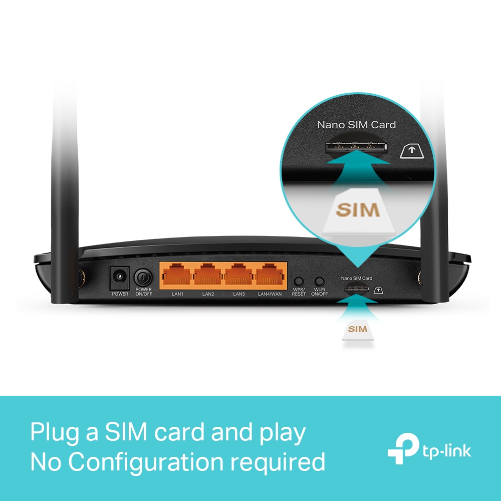 Archer MR600 TP-LINK Стационарный 3G/4G Wi-Fi роутер с входами для MIMO антенны